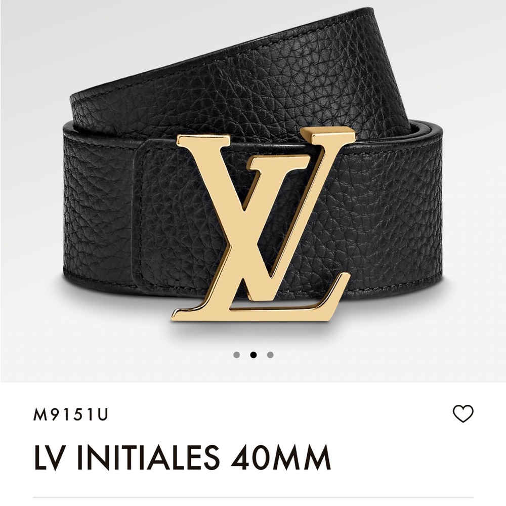 Men’s Louis Vuitton (LV) initials belt, real leather, reversible, 100% authentic